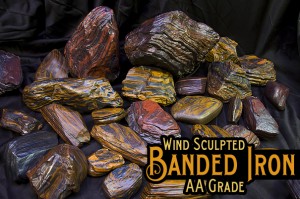 A grade Banded Iron Formation (BIF) for sale in Wyoming. Sculptured Wind Slicks • Rough • Slabs