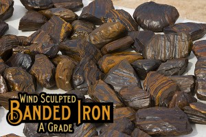 A grade Banded Iron Formation (BIF) for sale in Wyoming. Sculptured Wind Slicks • Rough • Slabs