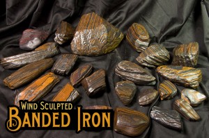A grade Banded Iron Formation (BIF) for sale in Wyoming. Sculptured Wind Slicks • Rough • Slabs