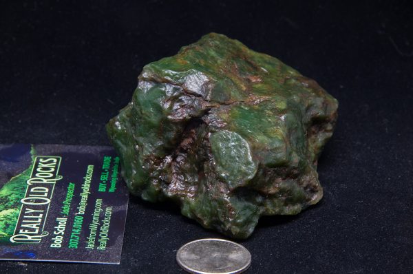 Wyoming Nephrite Jade specimen of Apple Green/Emerald Turtleback jade