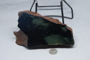 Rare Edwards Black Nephrite Jade with Frogskin green patterns