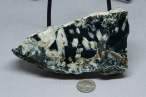 Rare Edwards Black Nephrite Jade with Quartz Crystals