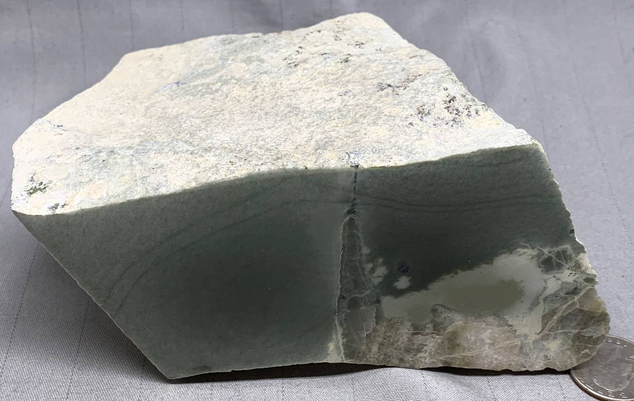 Wyoming Nephrite Jade with Quartz Crystals