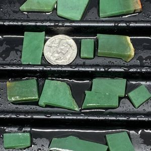 Lot 1 - Wyoming apple green nephrite jade jewelry grade off cut slabs