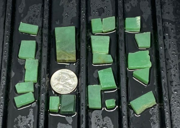 Wyoming apple green nephrite jade jewelry grade off cut slabs