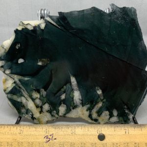 Wyoming Edwards Black Nephrite jade with crystals collector slab 1