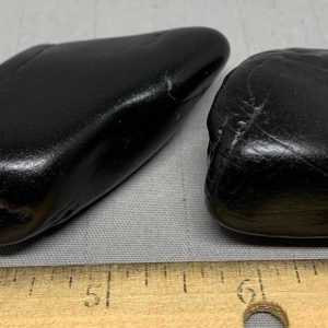 Wyoming black nephrite jade river cobble from the N. Platte River