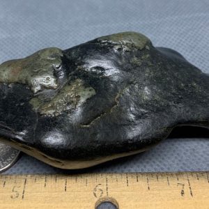 Wyoming black frogskin nephrite jade river cobble from the N. Platte River