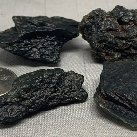 4 Dark Emerald Cinder nuggets of Wyoming nephrite jade