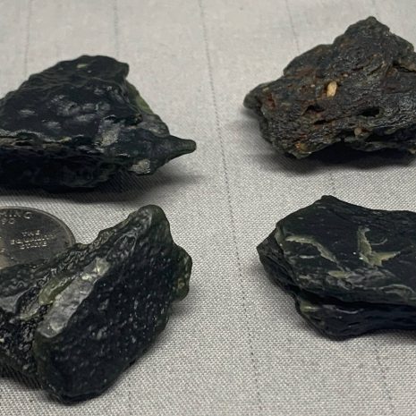 4 Dark Emerald Cinder nuggets of Wyoming nephrite jade