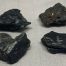 4 Dark Emerald Cinder nuggets of Wyoming nephrite jade