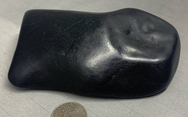 Wyoming black nephrite jade river cobble from the N. Platte River - "The Axehead"
