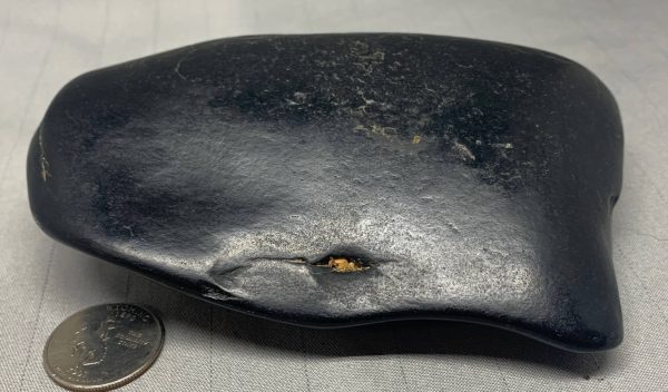 Wyoming black nephrite jade river cobble from the N. Platte River - "The Axehead"