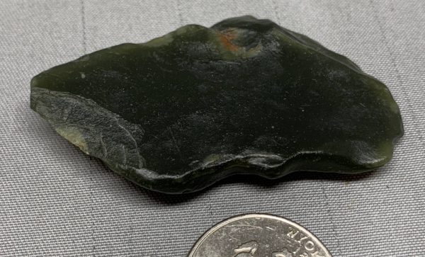 Bull Canyon Wyoming nephrite jade wind slicked specimens - gemmy olive