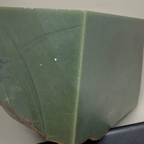 Wyoming Bi-color Bull Canyon Olive/Lt. Sage Nephrite w/quartz crystal pseudomorphs Nephrite Jade