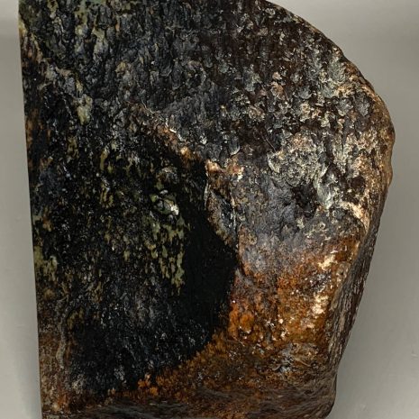 Wyoming Bi-color Bull Canyon Olive/Lt. Sage Nephrite w/quartz crystal pseudomorphs Nephrite Jade