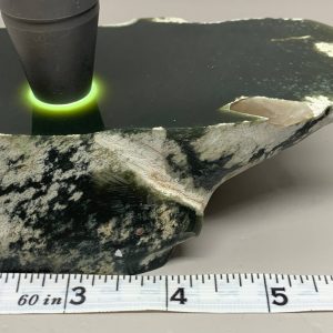 Polished Wyoming Dark Olive Nephrite w/quartz crystals