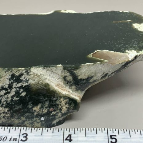Polished Wyoming Dark Olive Nephrite w/quartz crystals