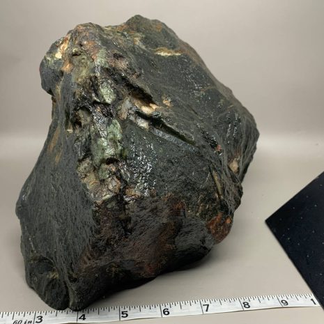 Dark Olive Nephrite w/quartz crystals Windslick cut bottom