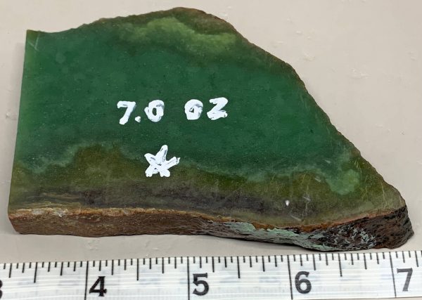 Apple Green Wyoming Nephrite jade slab possible Bull Canyon.