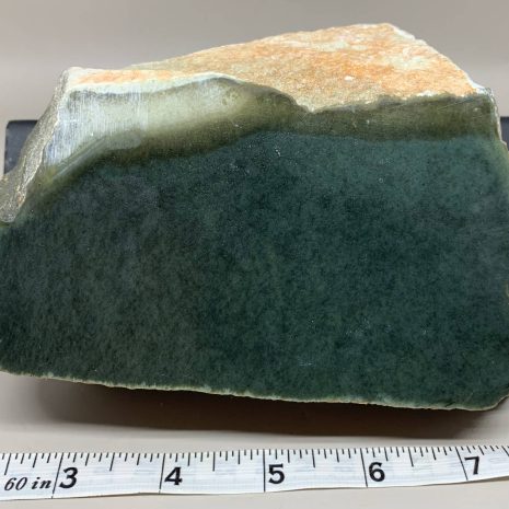 Wyoming Dark Sage Nephrite w/quartz crystals