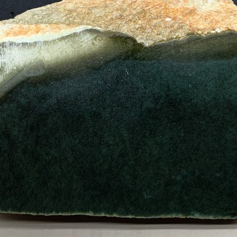Wyoming Dark Sage Nephrite w/quartz crystals